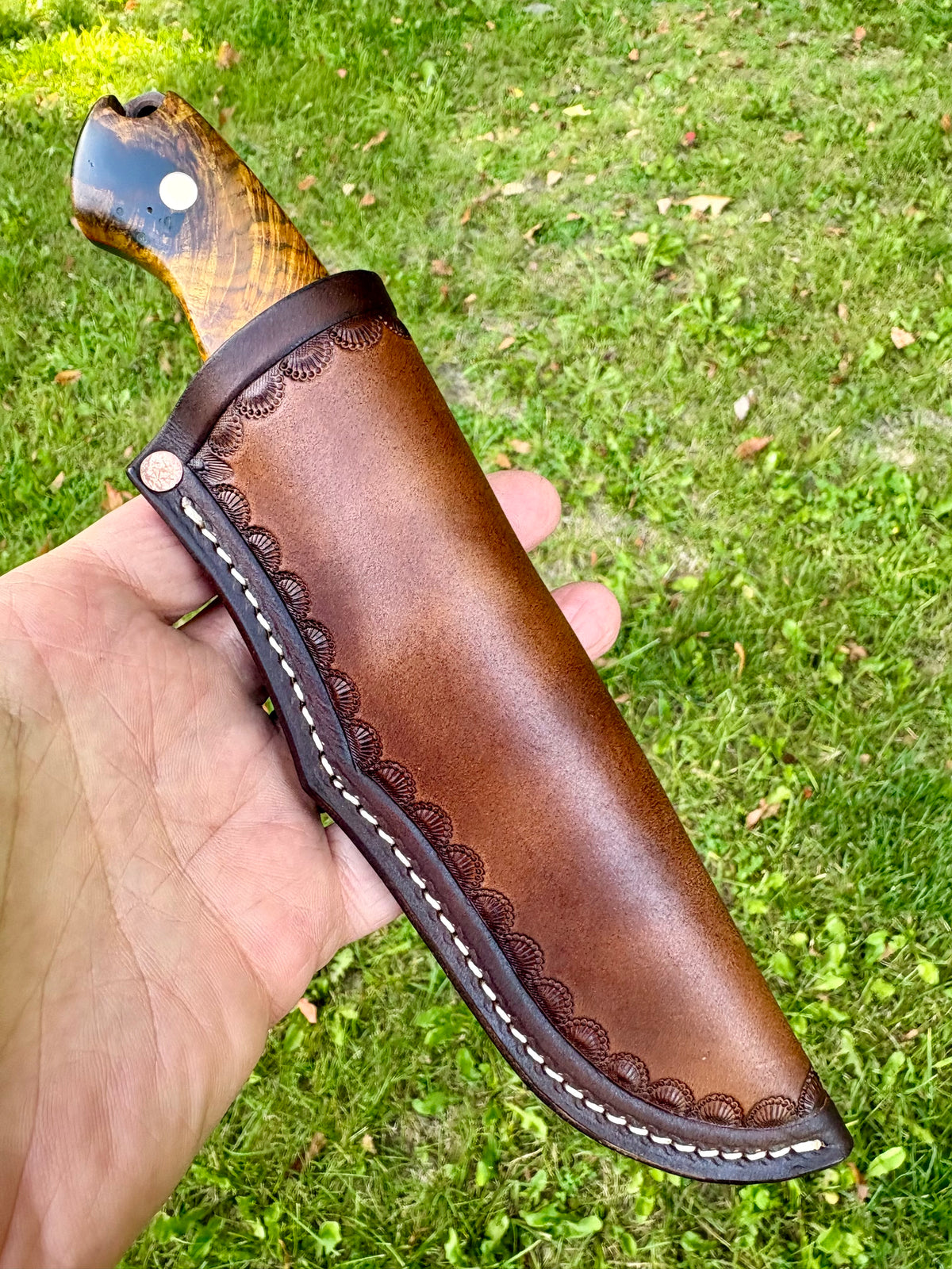 Tejas Ranch Knife in Chittum Burl